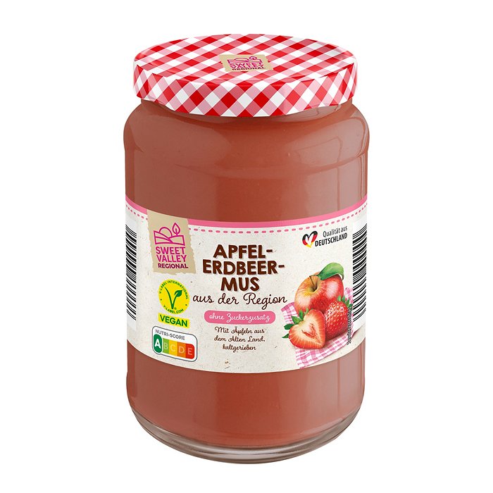 SWEET VALLEY Apfelmus 360 g, Erdbeere