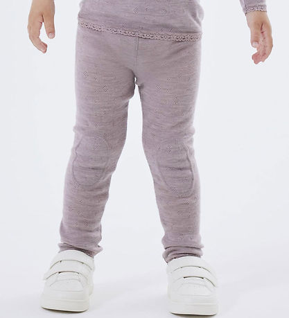 Name It Leggings - Uld - Noos - NmfWang - Purple Dove m. Hulm?ns