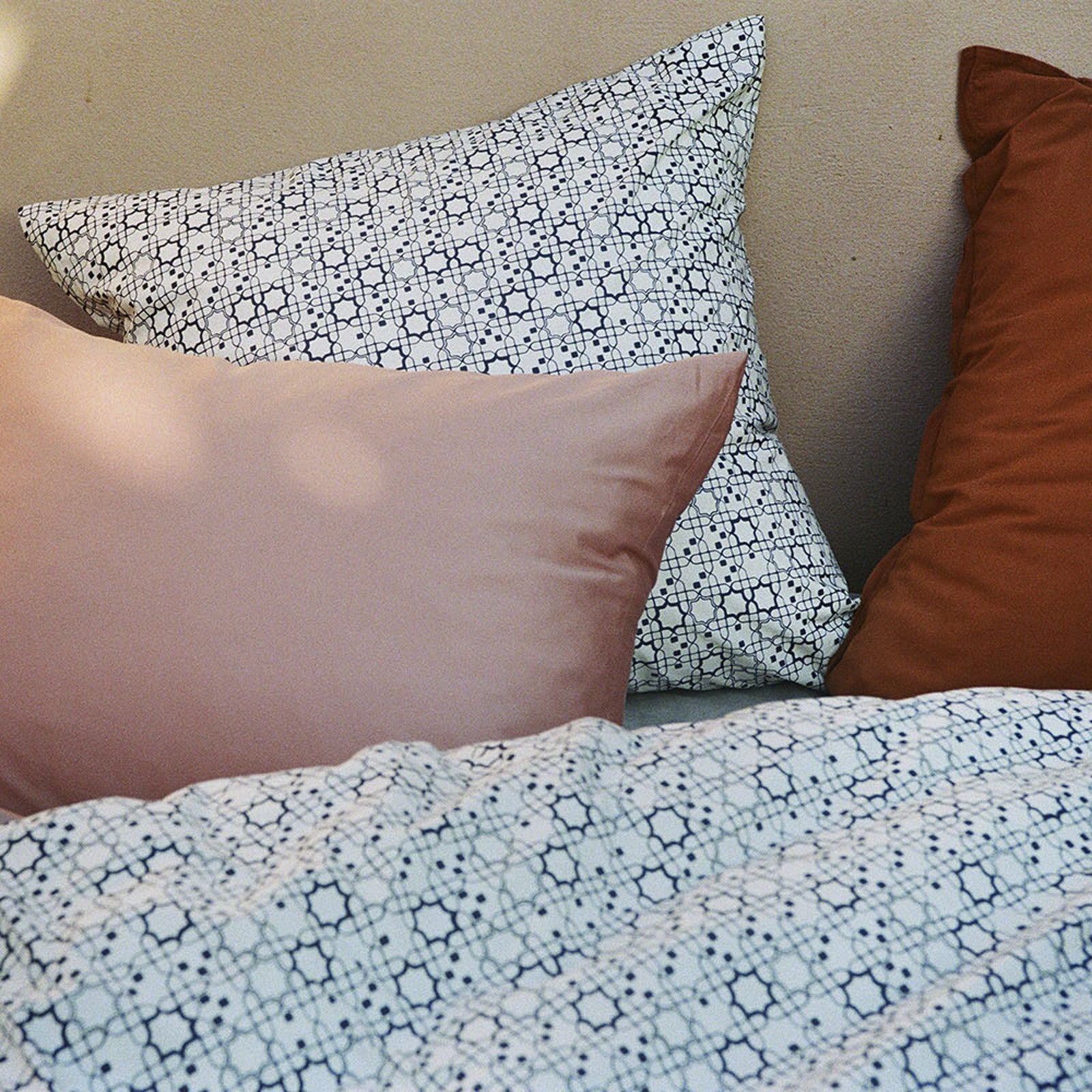 Duvetbezug MARRAKECH ecru/midnight blue
