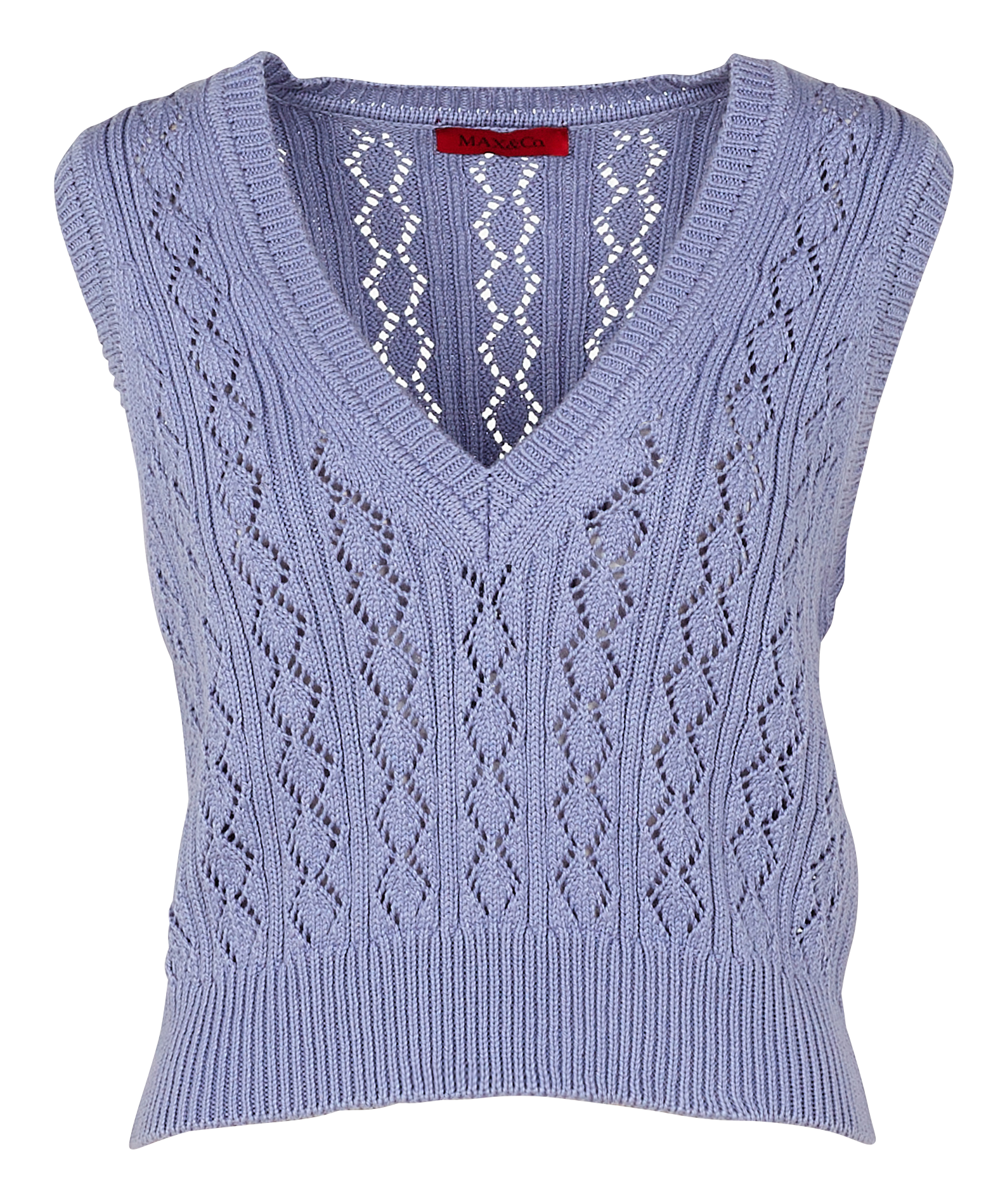 PALAZZO - Pull sans manches col V en coton mélangé| Violet