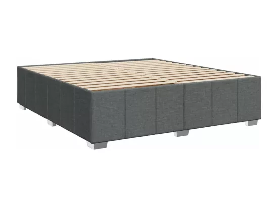 Sommier à lattes de lit avec matelas Gris foncé 180x200cm Tissu