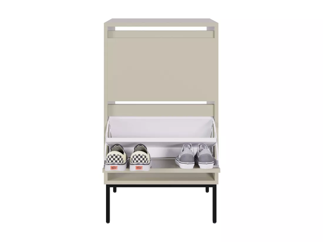 Meuble à chaussures 2 portes - 50 cm - grège - BEMMI