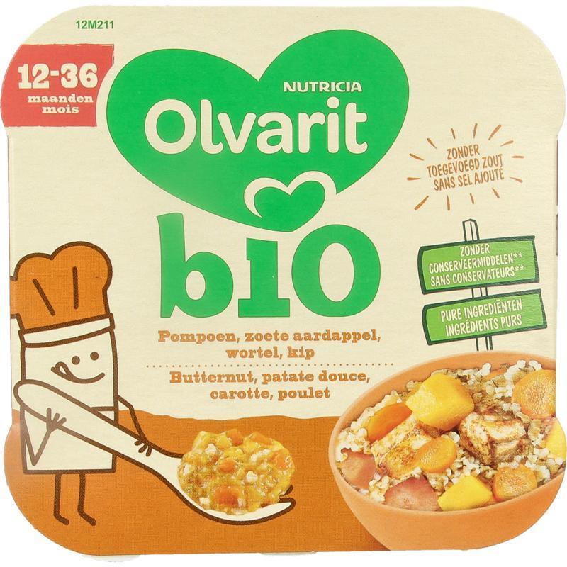Olvarit Pompoen Zoete Aardappel Kip 12M211 Bio 230 G