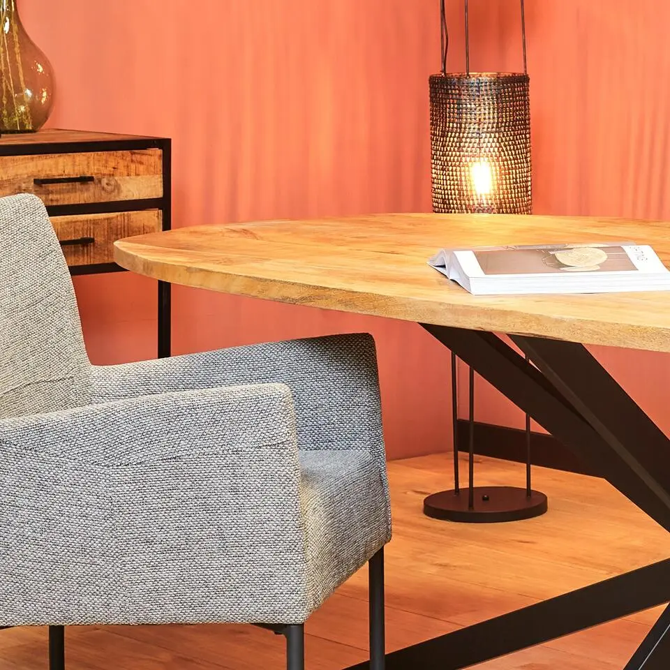 Eettafel Deens Ovaal Naturel - 200x100x76cm - Elegance