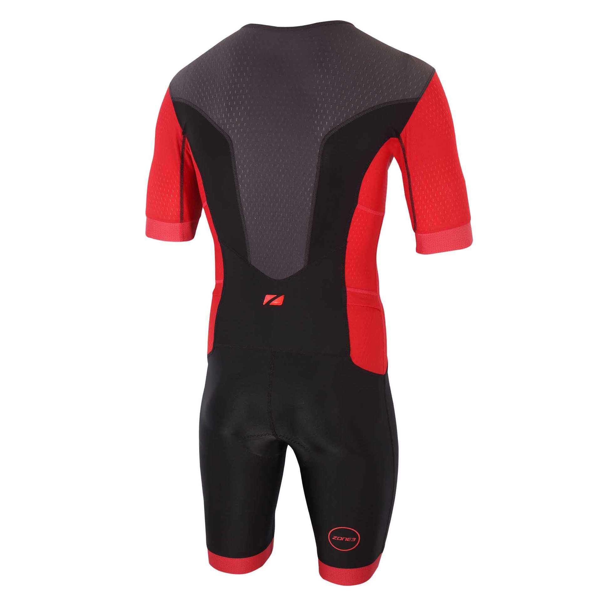 Zone3 Aquaflo Plus Trisuit Korte Mouwen Rood/Zwart Heren