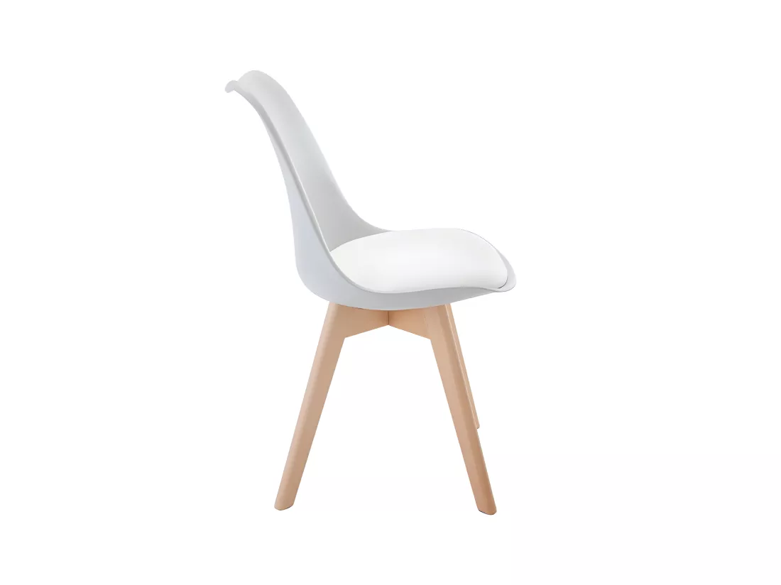 Lot de 6 chaises JODY - Polypropylène et Hêtre - Gris clair