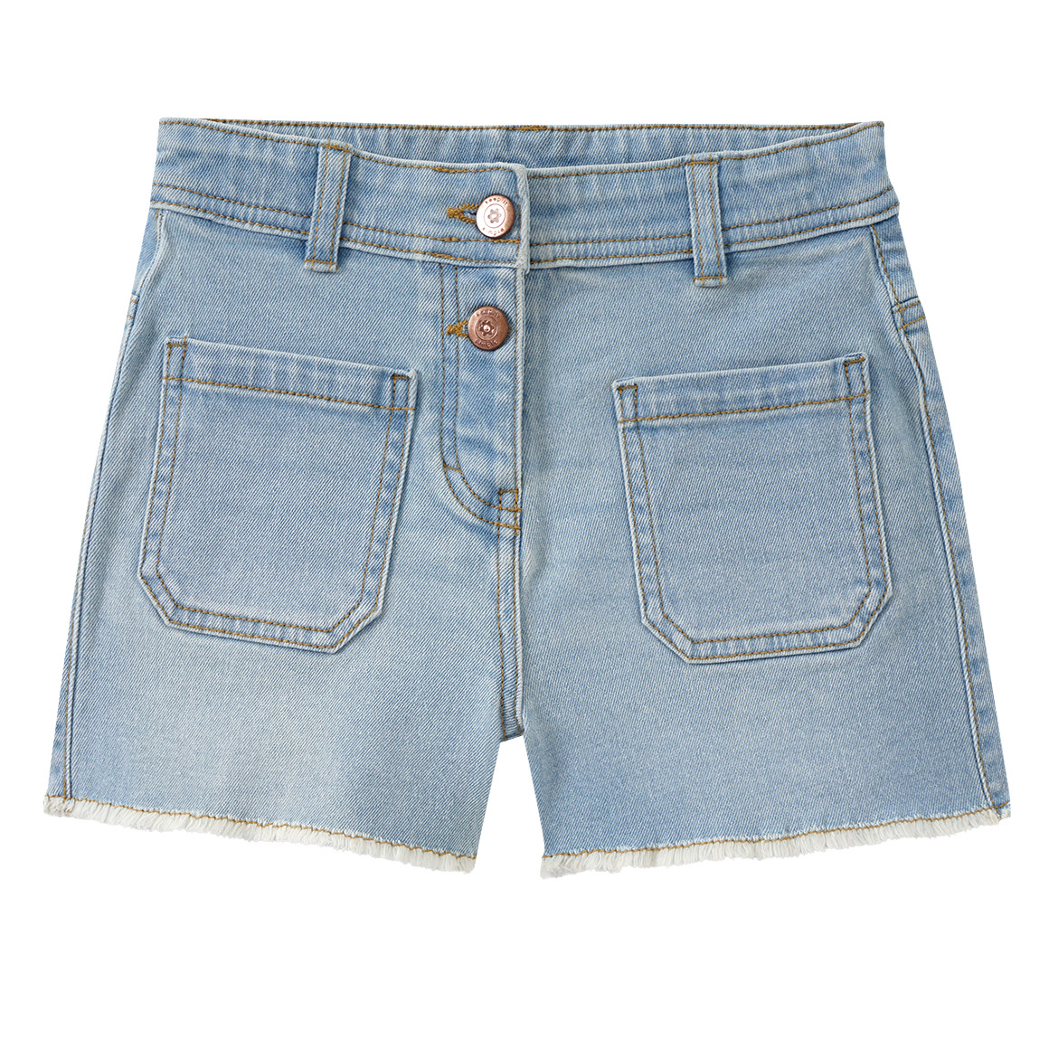 Mädchen Jeansshorts mit verstellbarem Bund hellblau