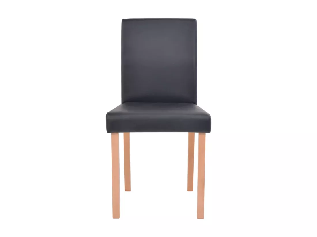 Table et chaises 7 pcs Cuir synthétique Chêne Noir