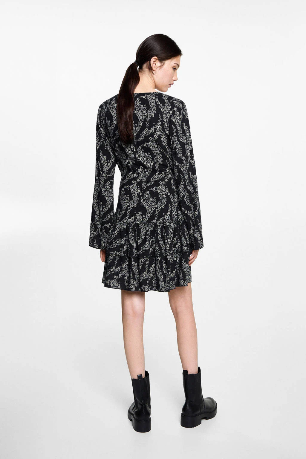 MANGO TEEN midi jurk zwart