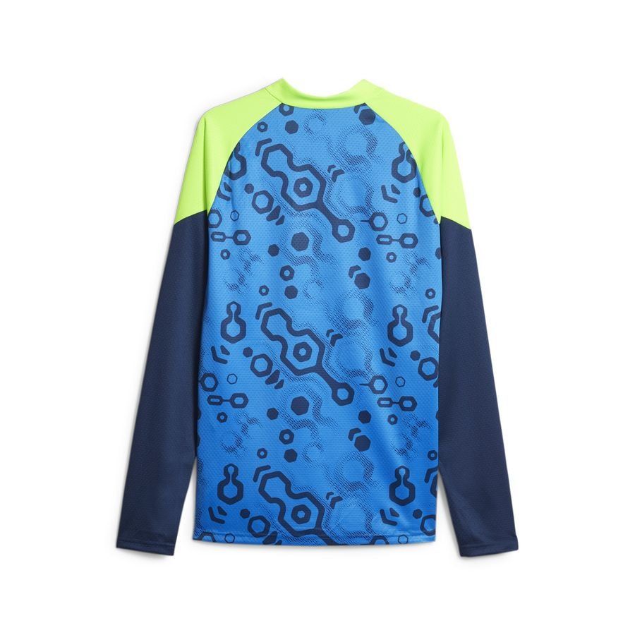 PUMA Maillot d'Entraînement IndividualCUP Fermeture Éclair 1/4 Gear Up - Persian Blue/Vert