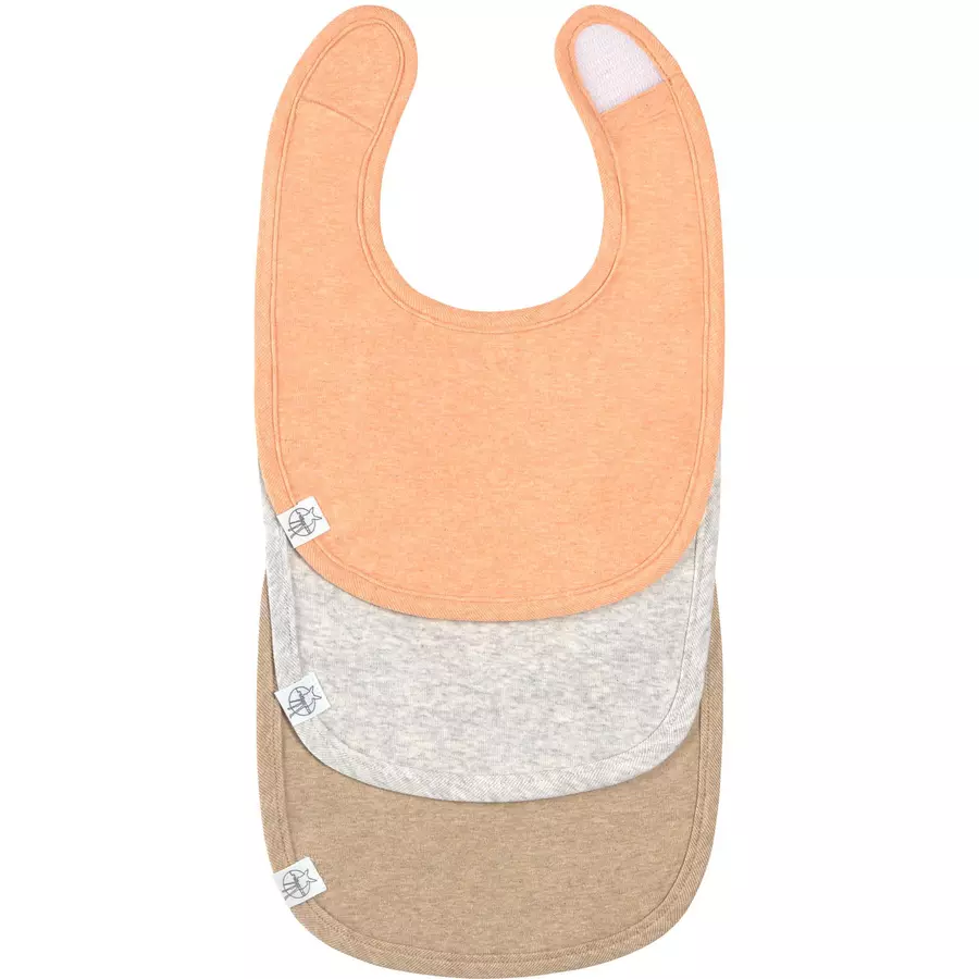 Lässig Lätzchen für Neugeborene 3er Set Apricot hellgrau beige