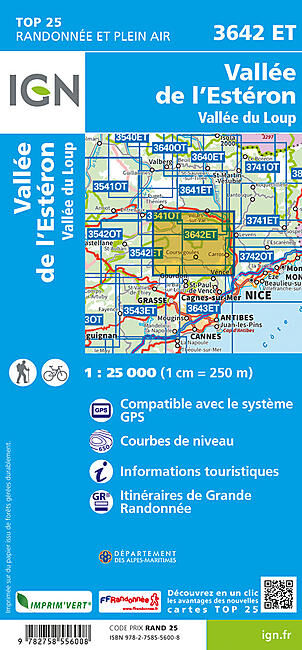 IGN - TOP25 3642ET VALLEE DE L'ESTERON IGN