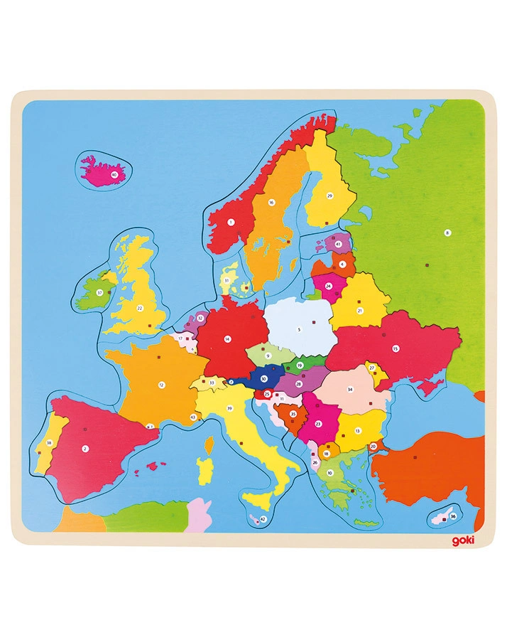 Lernpuzzle EUROPA 35-teilig aus Holz in bunt