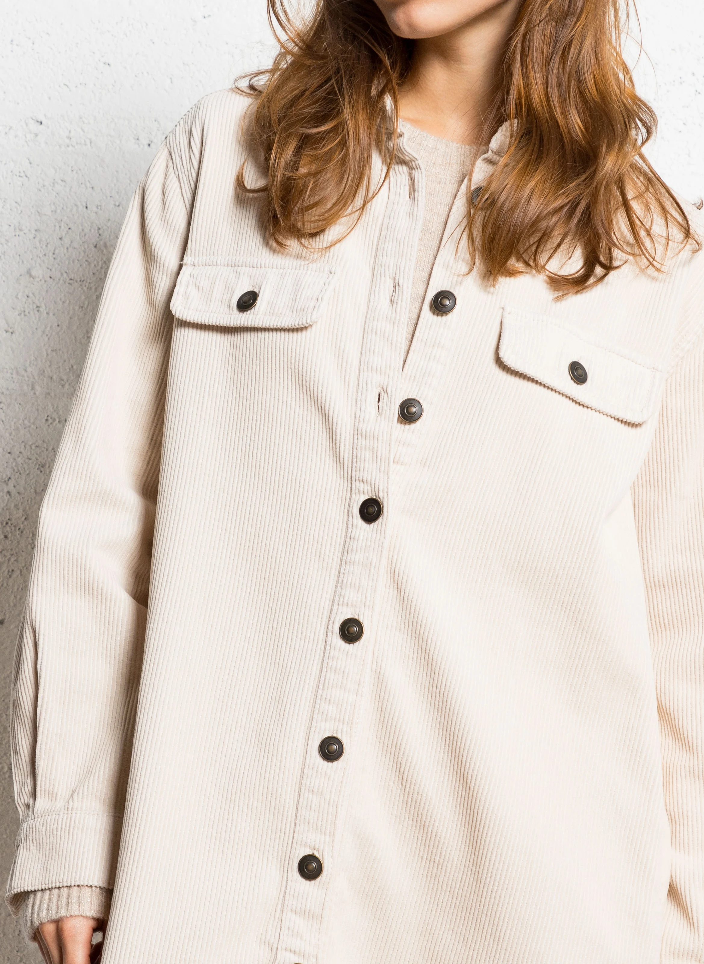CENDRA - Robe courte col classique en coton | Blanc