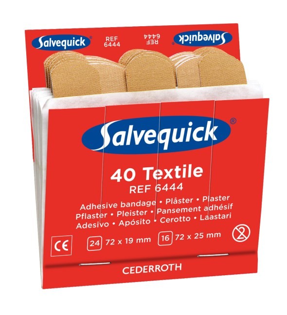 Salvequick - Tekstil Plaster - 2 størrelser - 6 x 40 stk