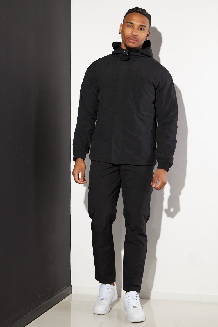 Ensemble 2 pièces veste + pantalon noir à capuche