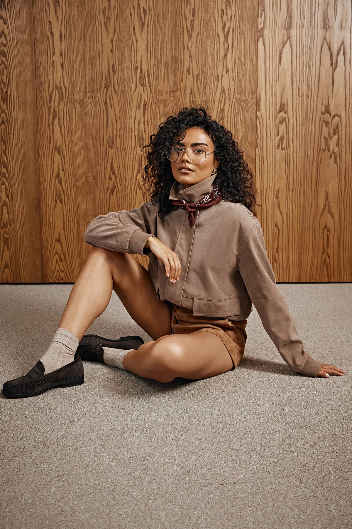 boohoo Veste bomber style suédé