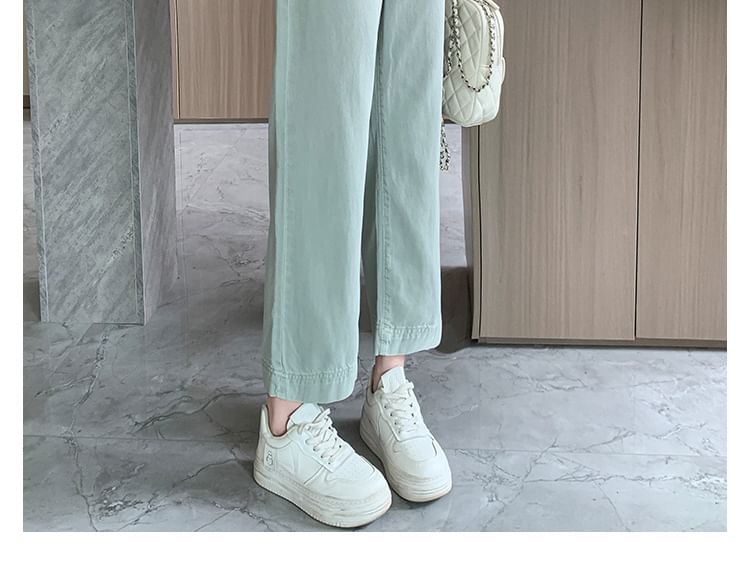 Luminato - Hoge taille cropped straight leg jeans