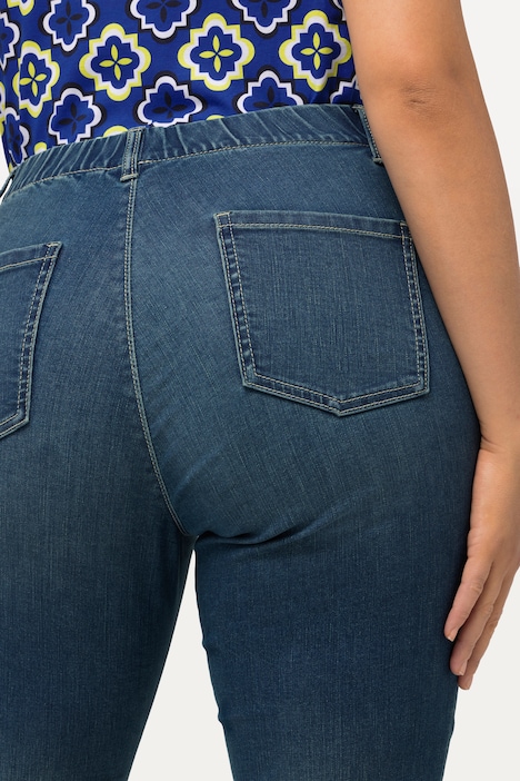 7/8-Jeans Sienna, Fransensaum, schmales Bein, Elastikbund