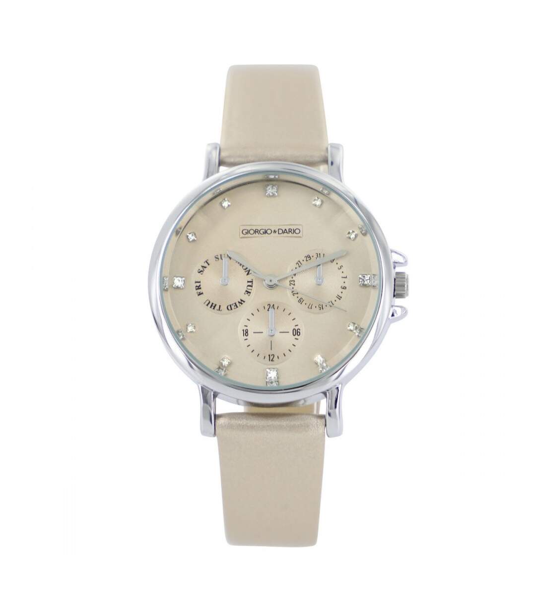 Montre Femme Effet Chrono Beige GIORGIO