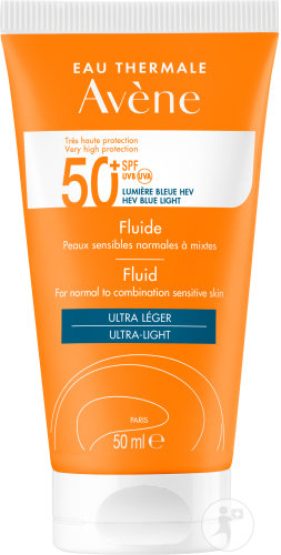 Avène Solaire Fluide IP50+ Ultra Léger Peaux Sensibles Normales À Mixtes Tube 50ml