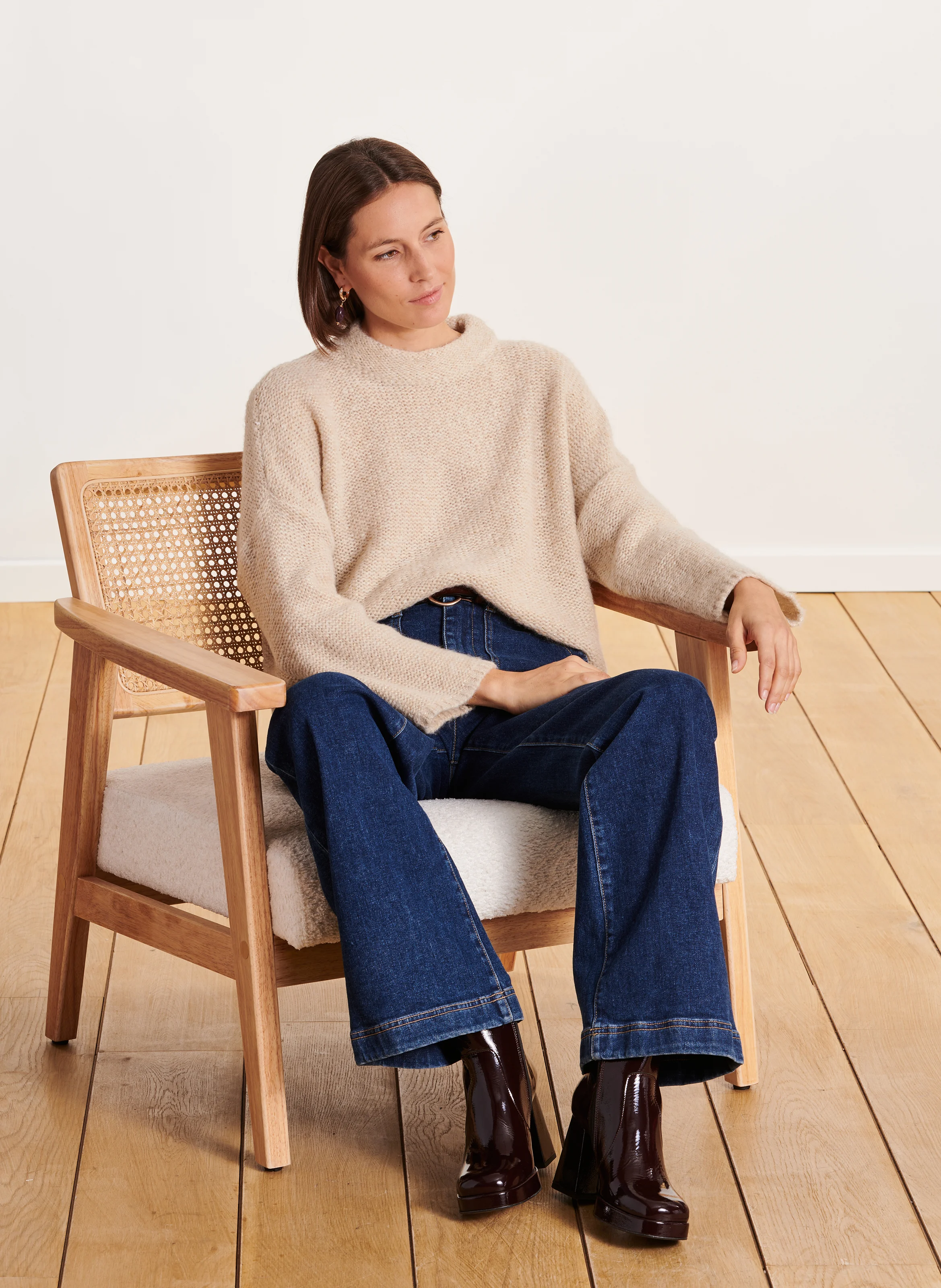 Pull oversize en maille| Jaune