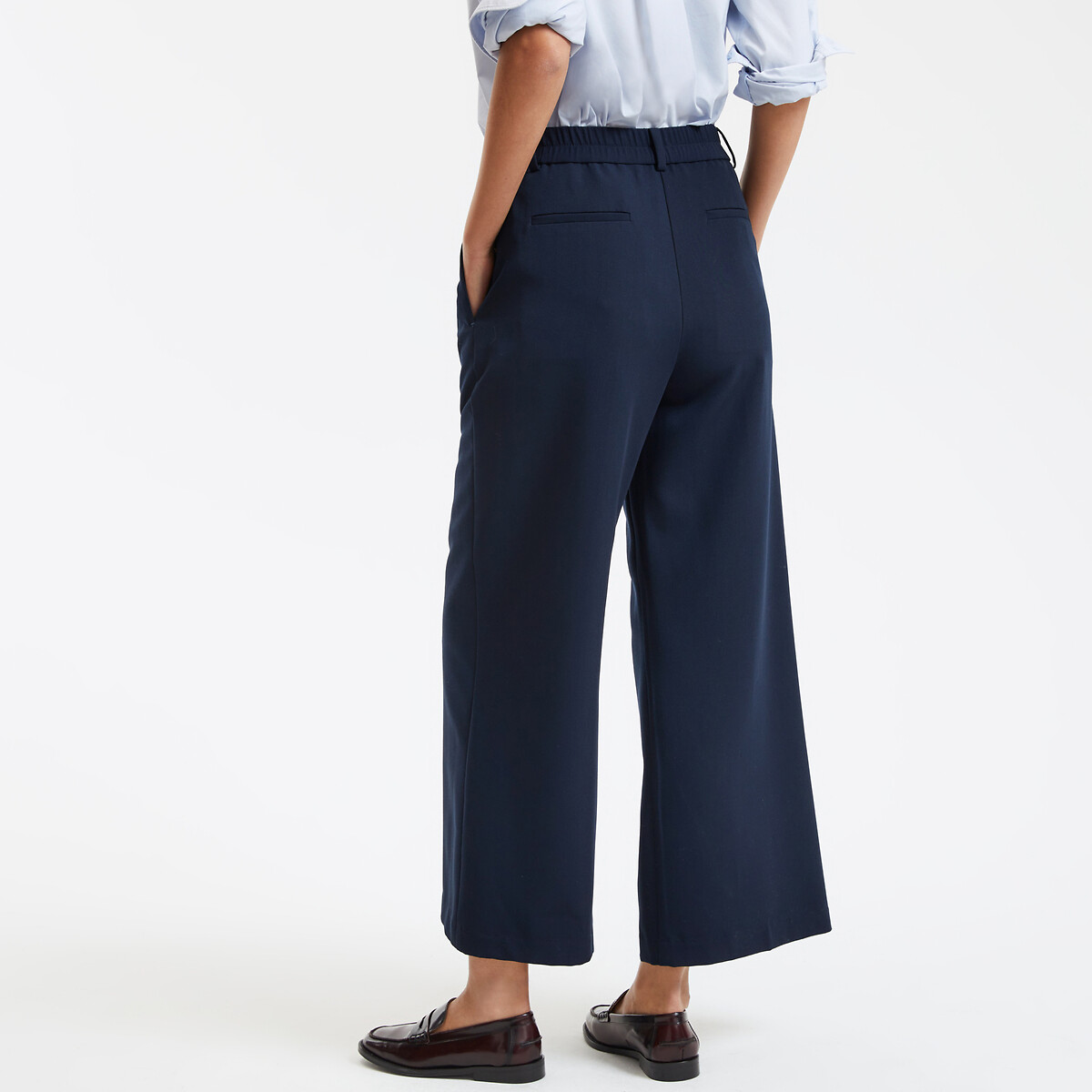 COLEÇÕES LA REDOUTE<br>Calças cropped largas com costuras