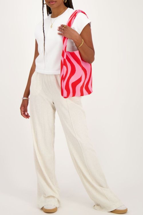 Witte muscle top sweatstof