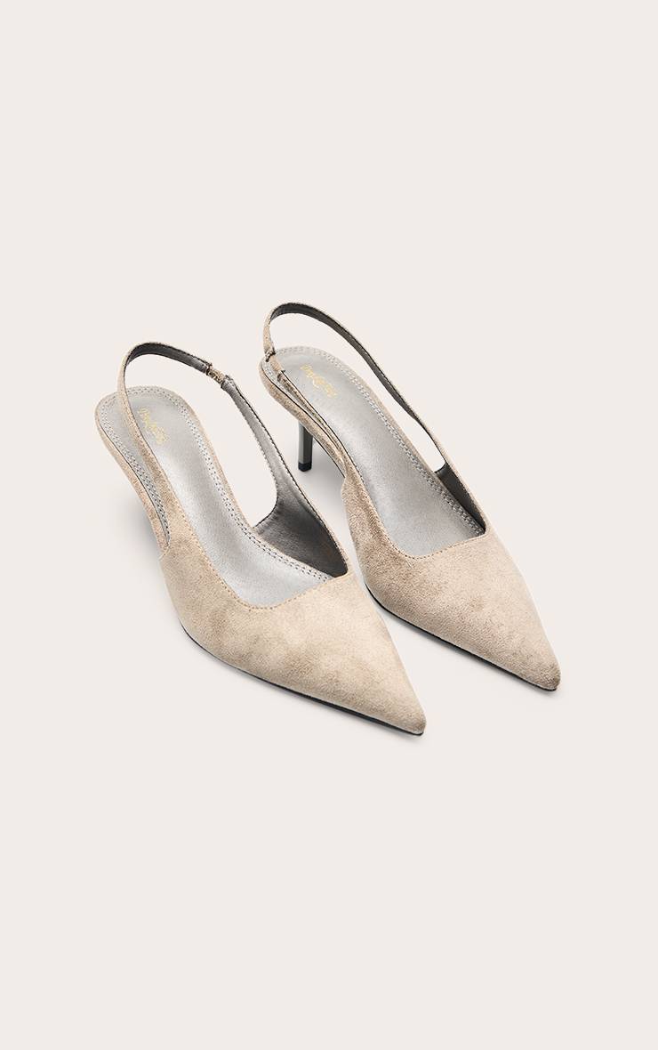 Champignon Escarpin Slingback À Bout Pointu En Satin