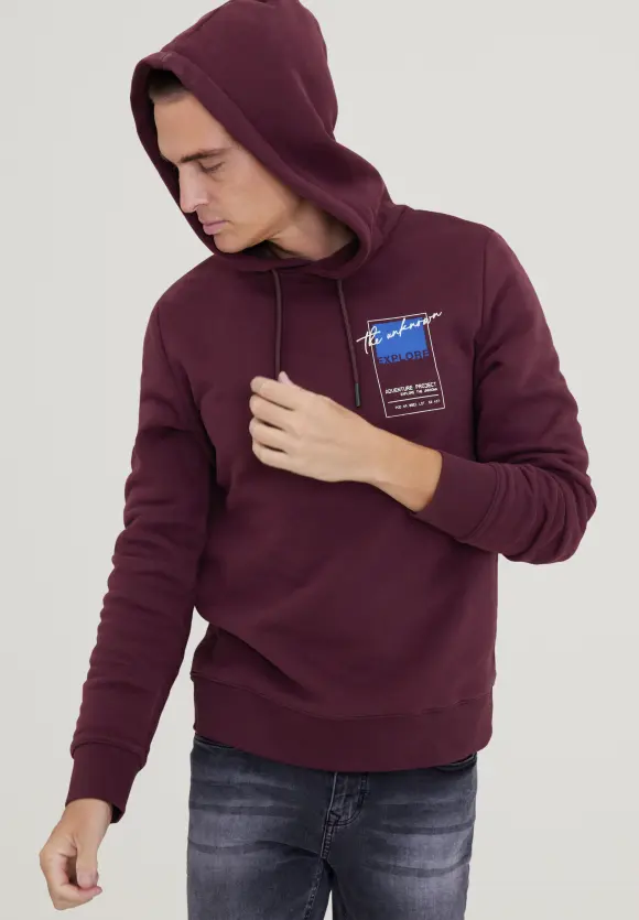 Sweatshirt mit Kapuze - burgundy red