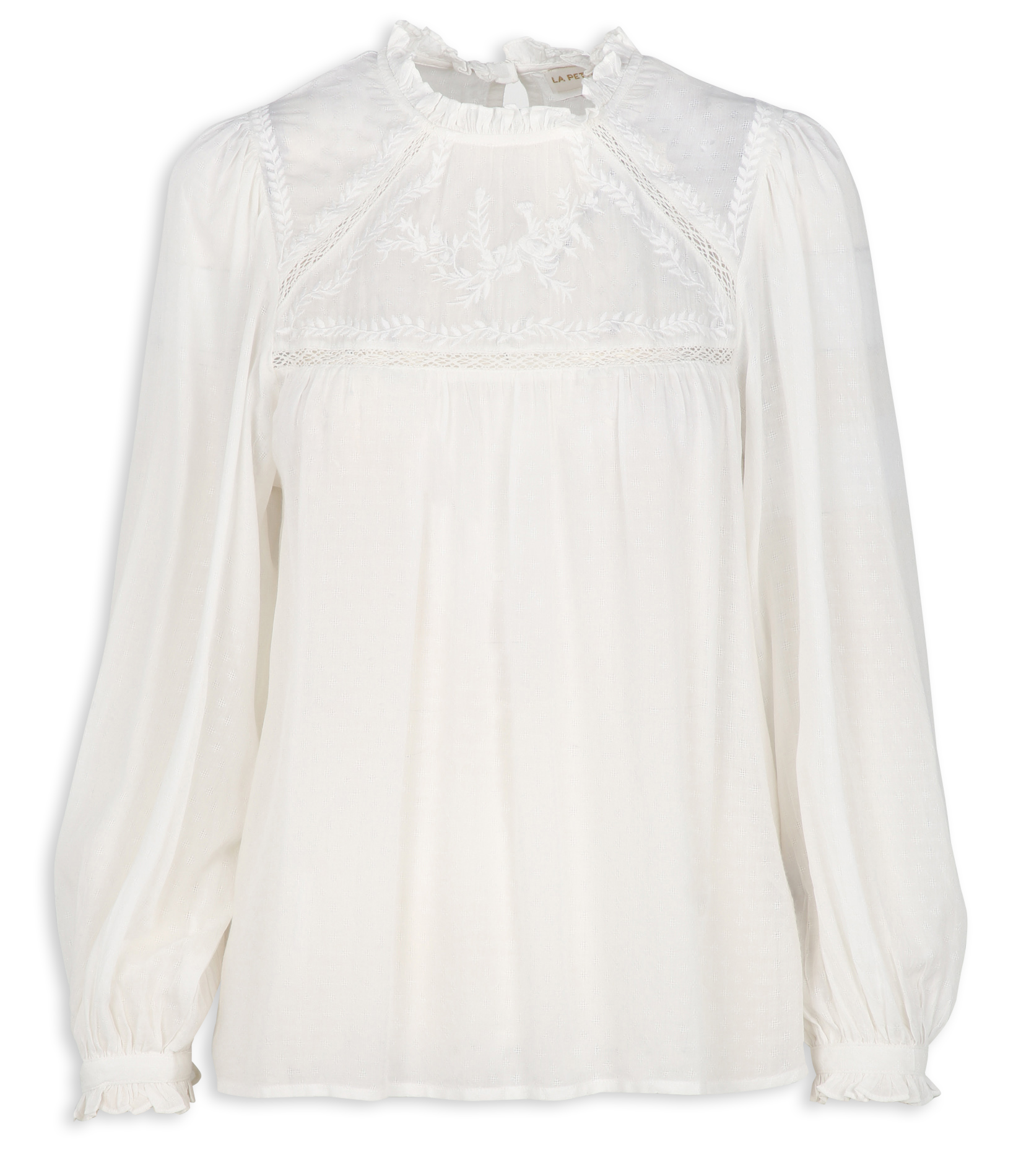 BIRSEN - Blouse droite à dentelle | Blanc