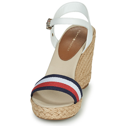 Tommy Hilfiger - SHIMMERY RIBBON HIGH WEDGE - Blanc