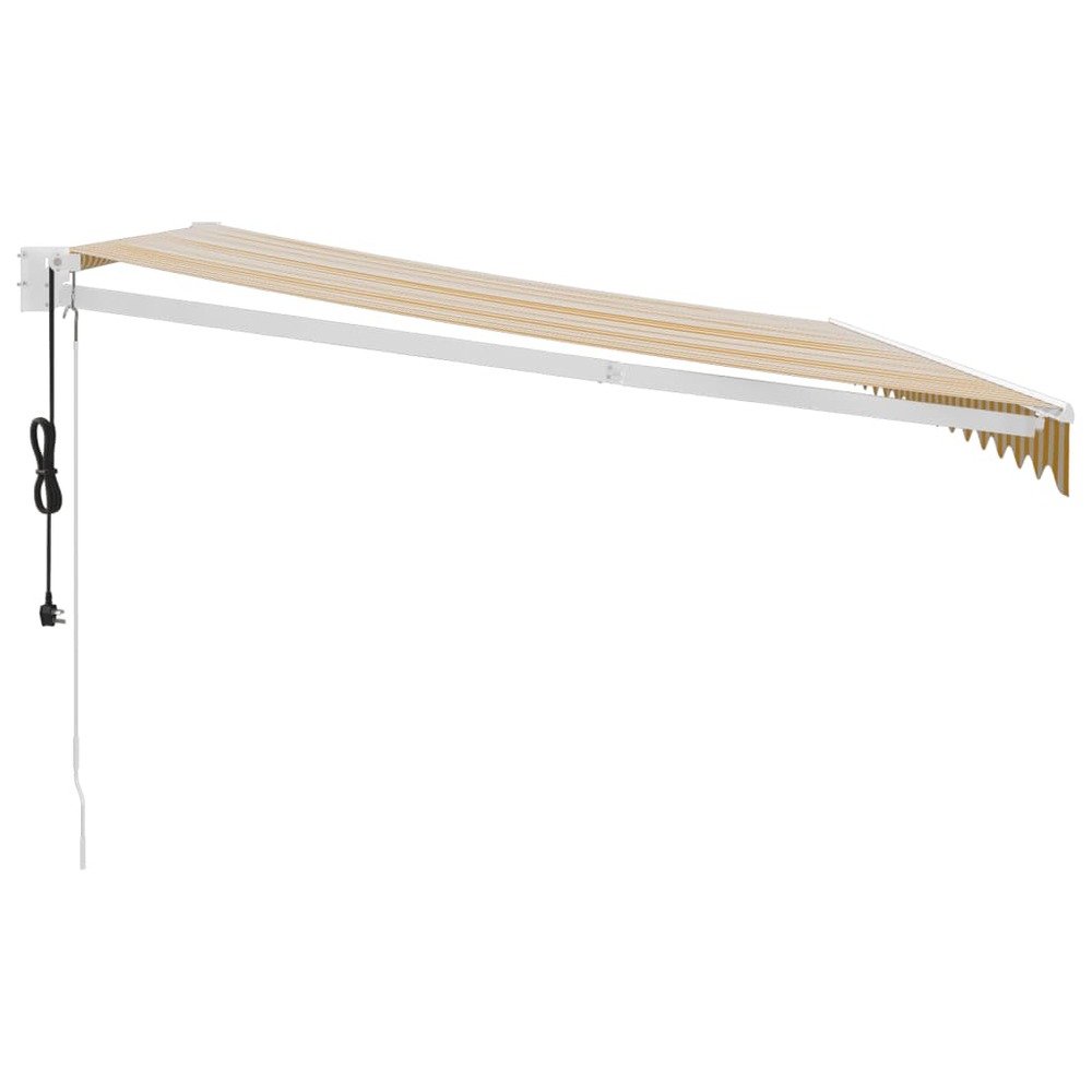 Auvent rétractable automatique jaune et blanc 4x3 m