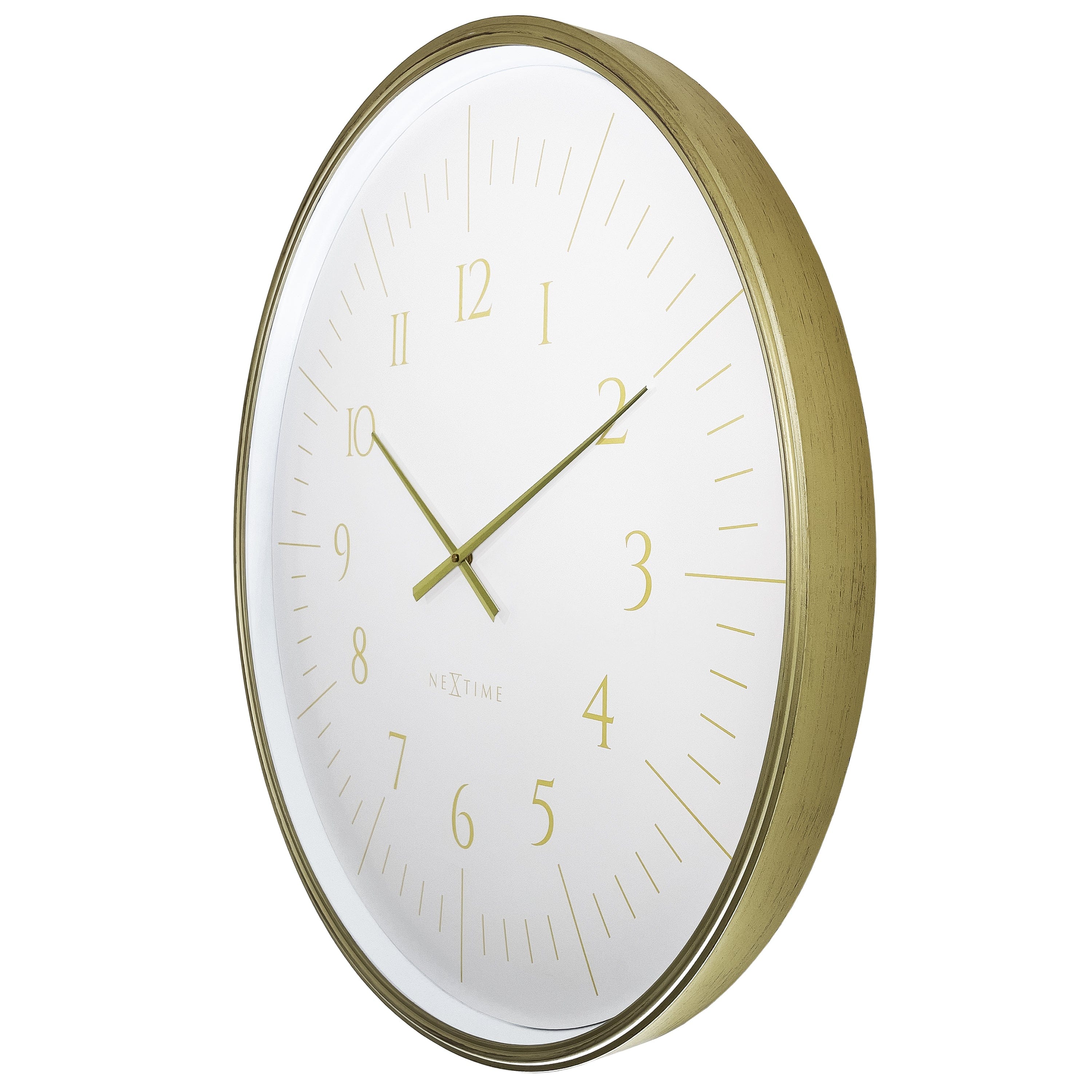 NeXtime - Wandklok 77 cm-Goud|Wit-Plastic-NeXtime 'Galaxy Large'