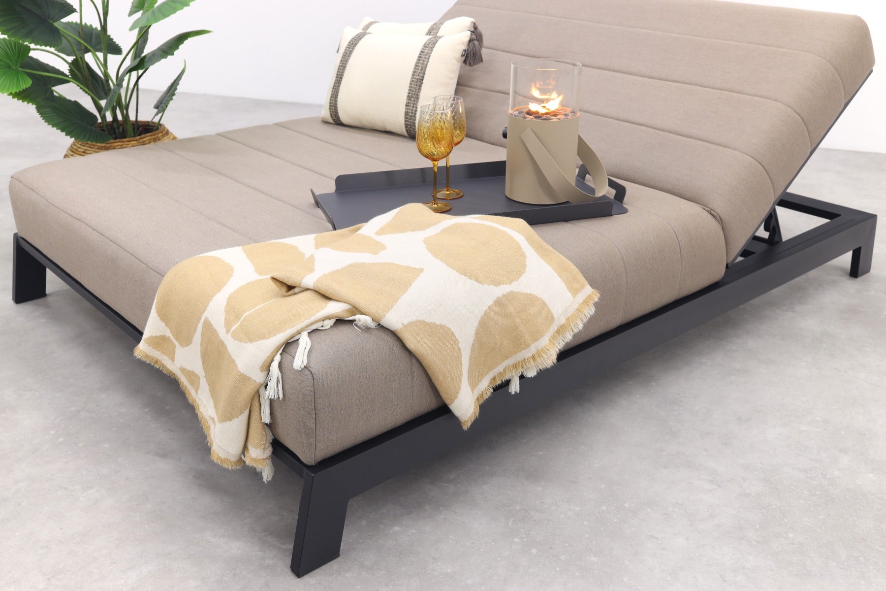 Mexico ligbed - Sunbrella - Taupe - 2 persoons