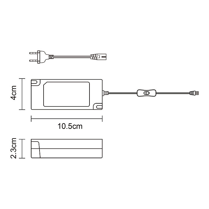 Conducteur Fidalgo IP20 24W H.2,4xL.10,5xl.4cm blanc Goodhome