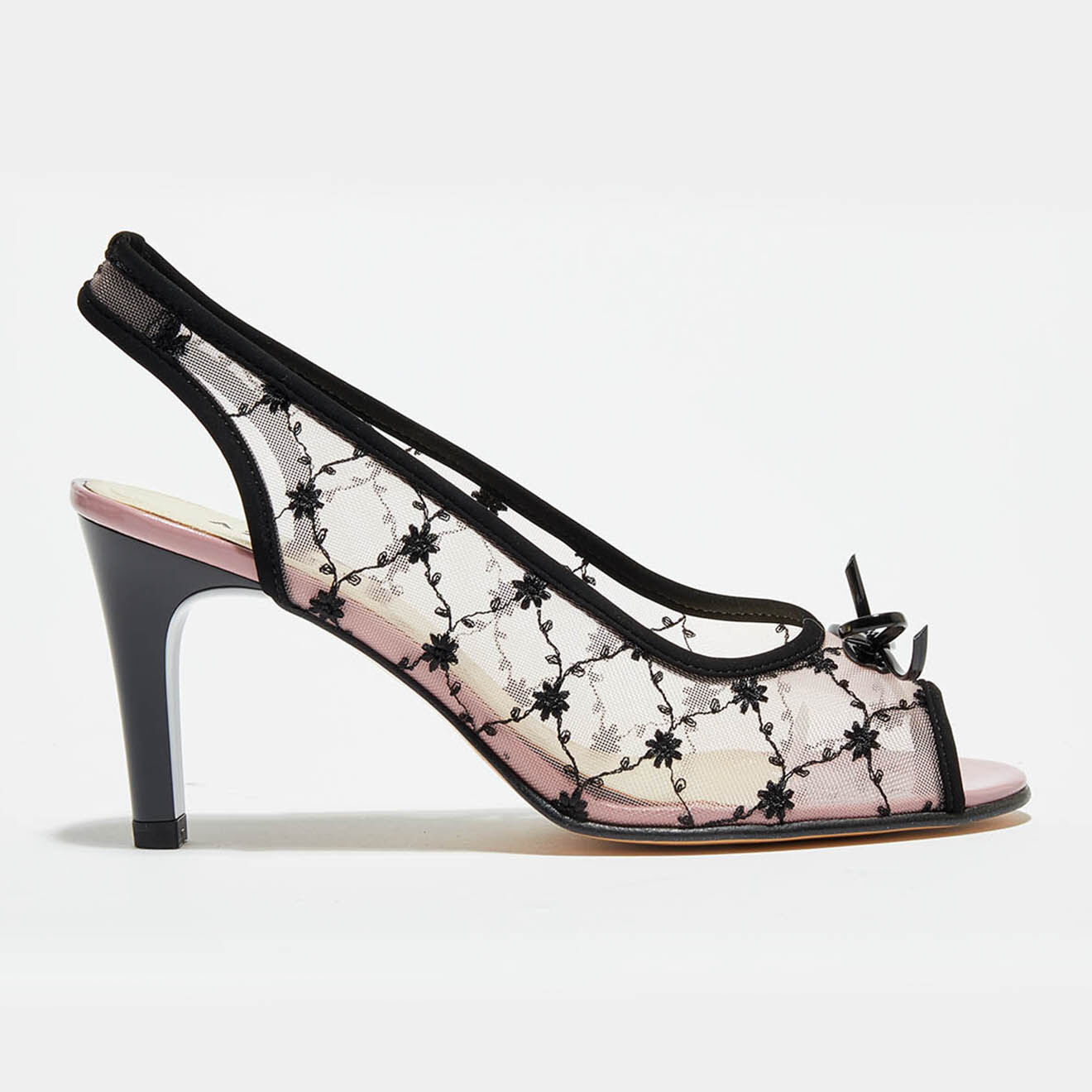 Azurée Cannes Slingbacks Kalan noires - Talon 7.5 cm