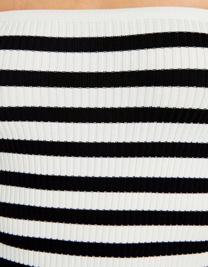 Vestido midi tomara que caia listrado