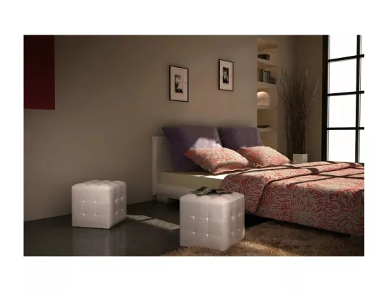 Tabourets cube Blanc