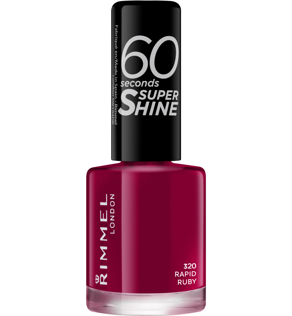 Rimmel London 60sec Supershine nagellak : 320 – Rapid Ruby (E x )