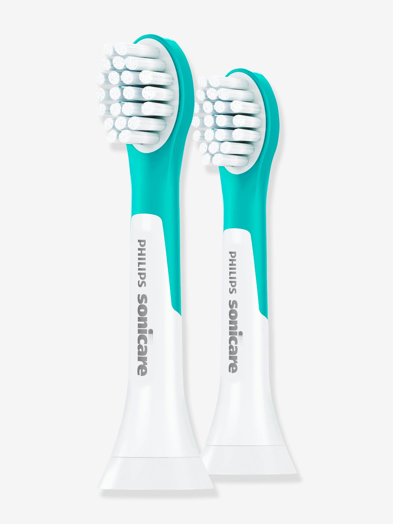 Pacote com 2 cabeças de escova compactas (a partir de 3 anos) para escovas de dentes infantis e elétricas.