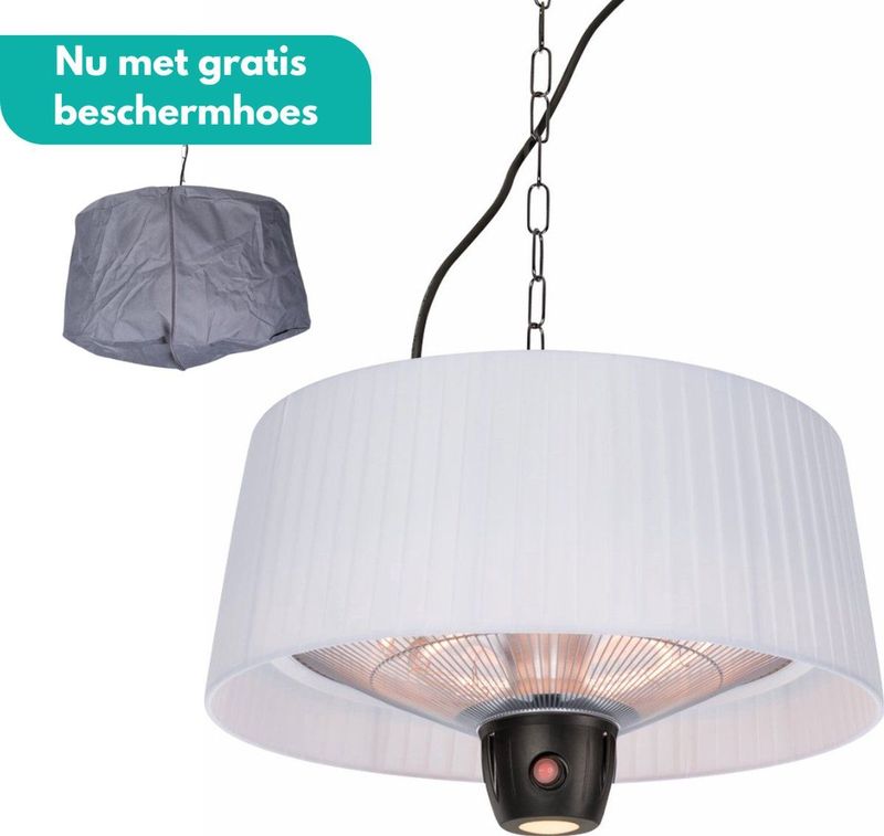 Sunred - Artix - Terrasverwarmer - Wit - Hangend model - Infrarood Heater met Hoes
