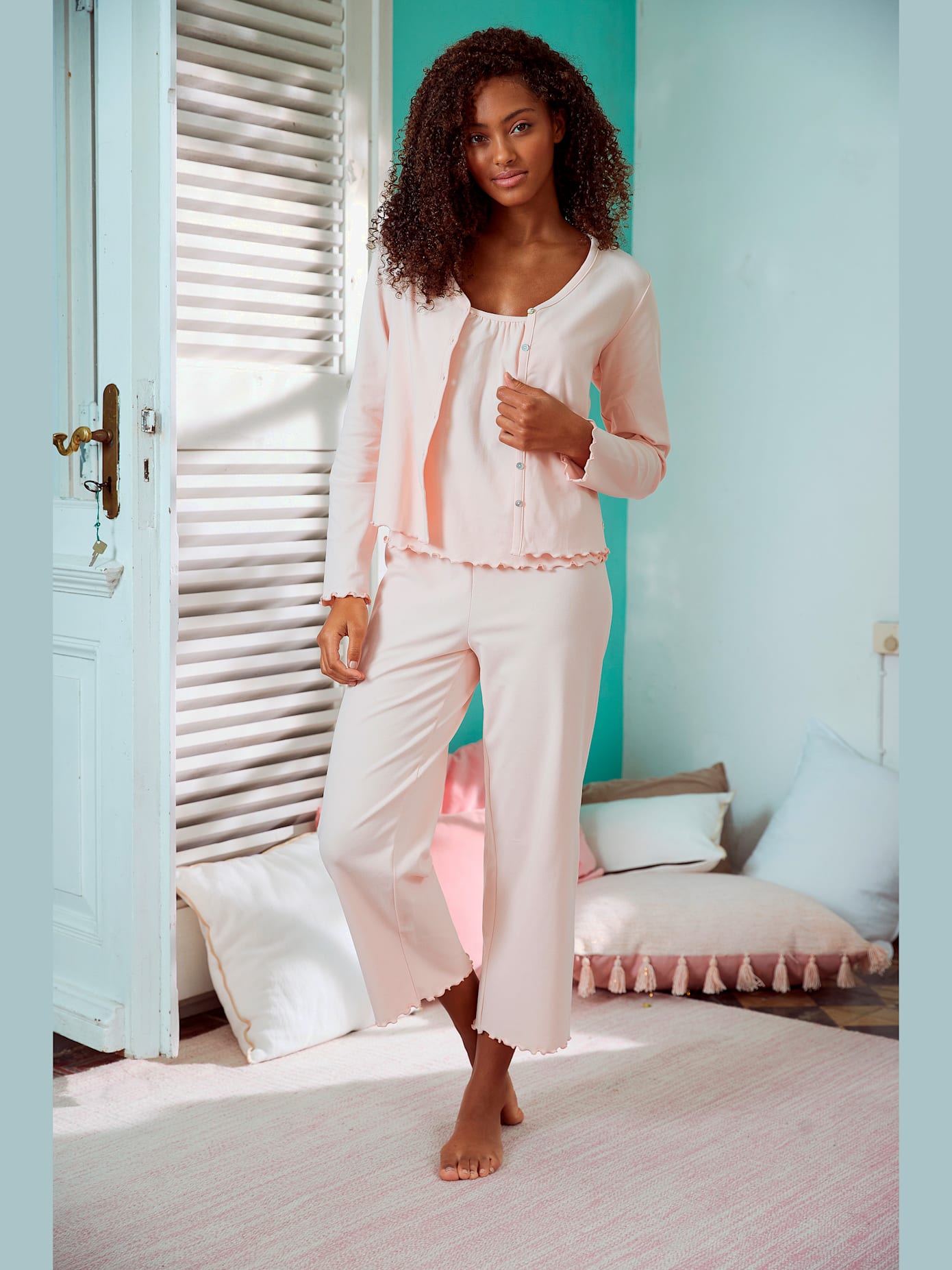 Bas de pyjama pantalon de nuit avec ourlet babylock