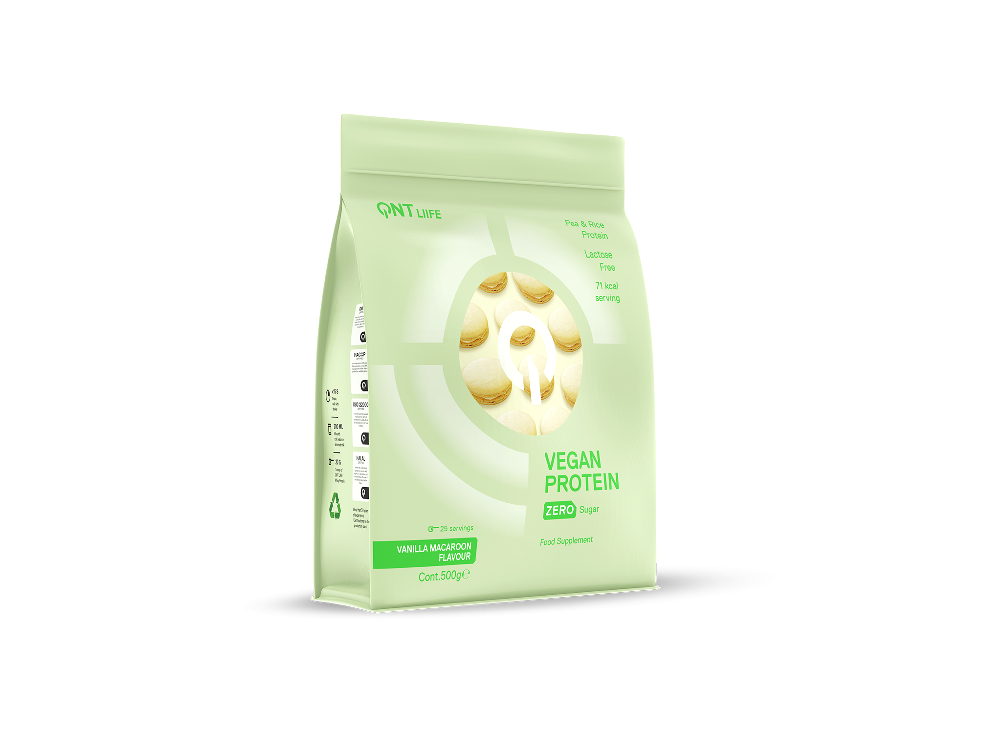 PROTEINA VEGAN QNT BAUNILHA MACARON 500GR