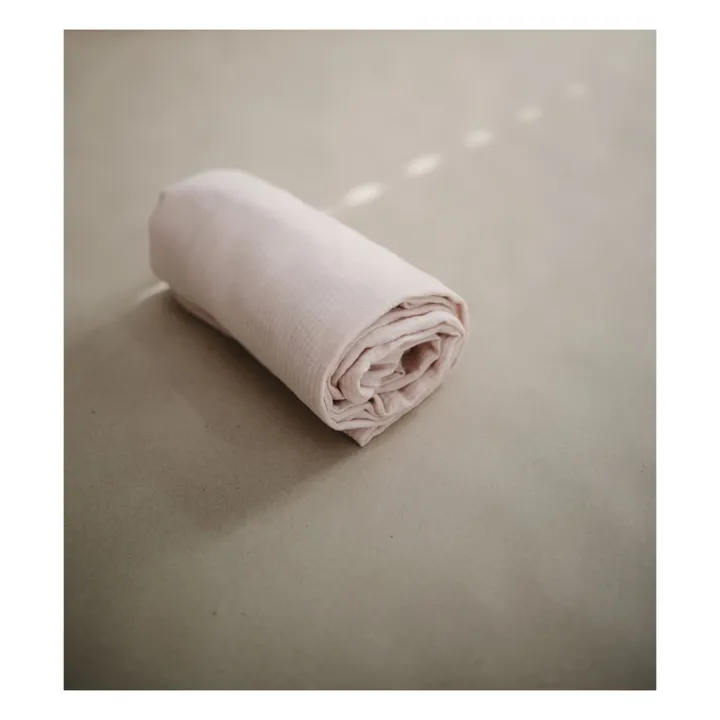 Mushie Drap-housse en coton | Blush