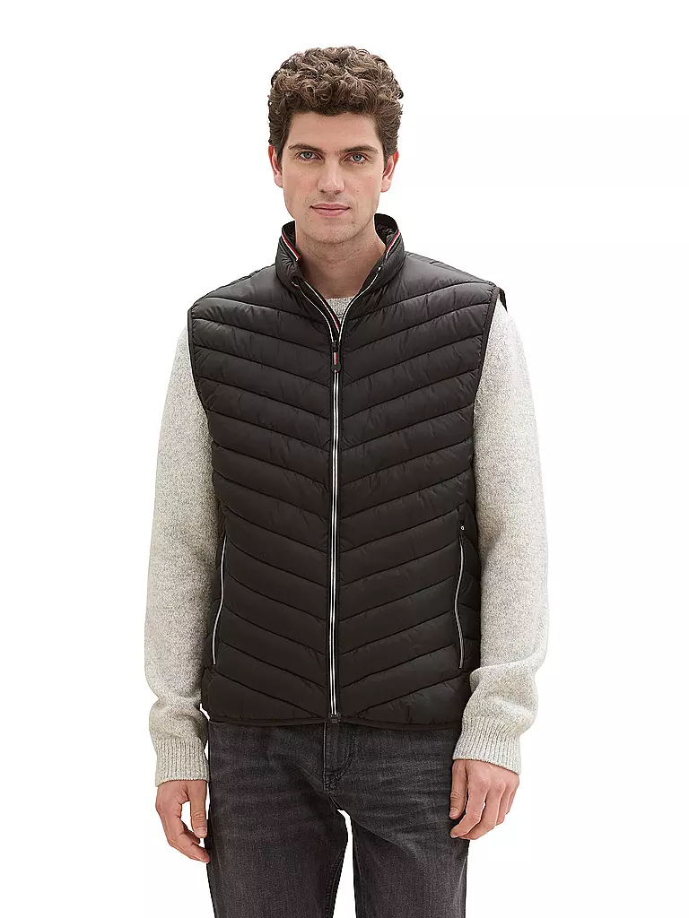 TOM TAILOR Steppgilet schwarz
