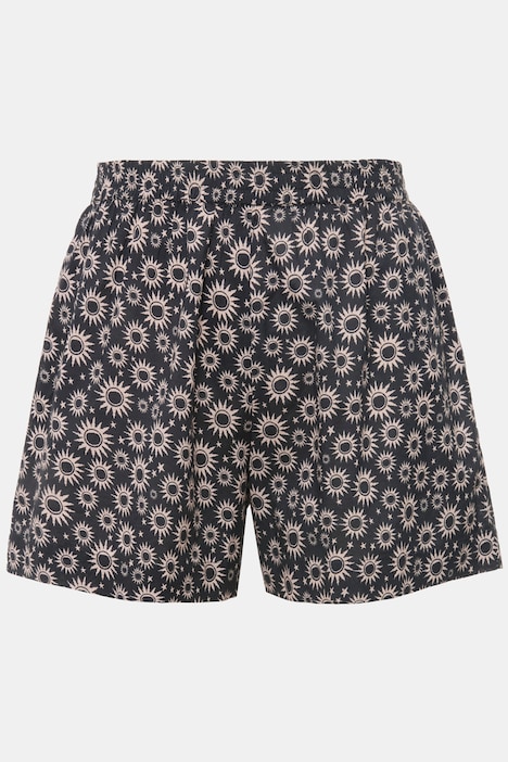 Shorts, Wide Legs, HighWaist, Sun-Print, Elastikbund