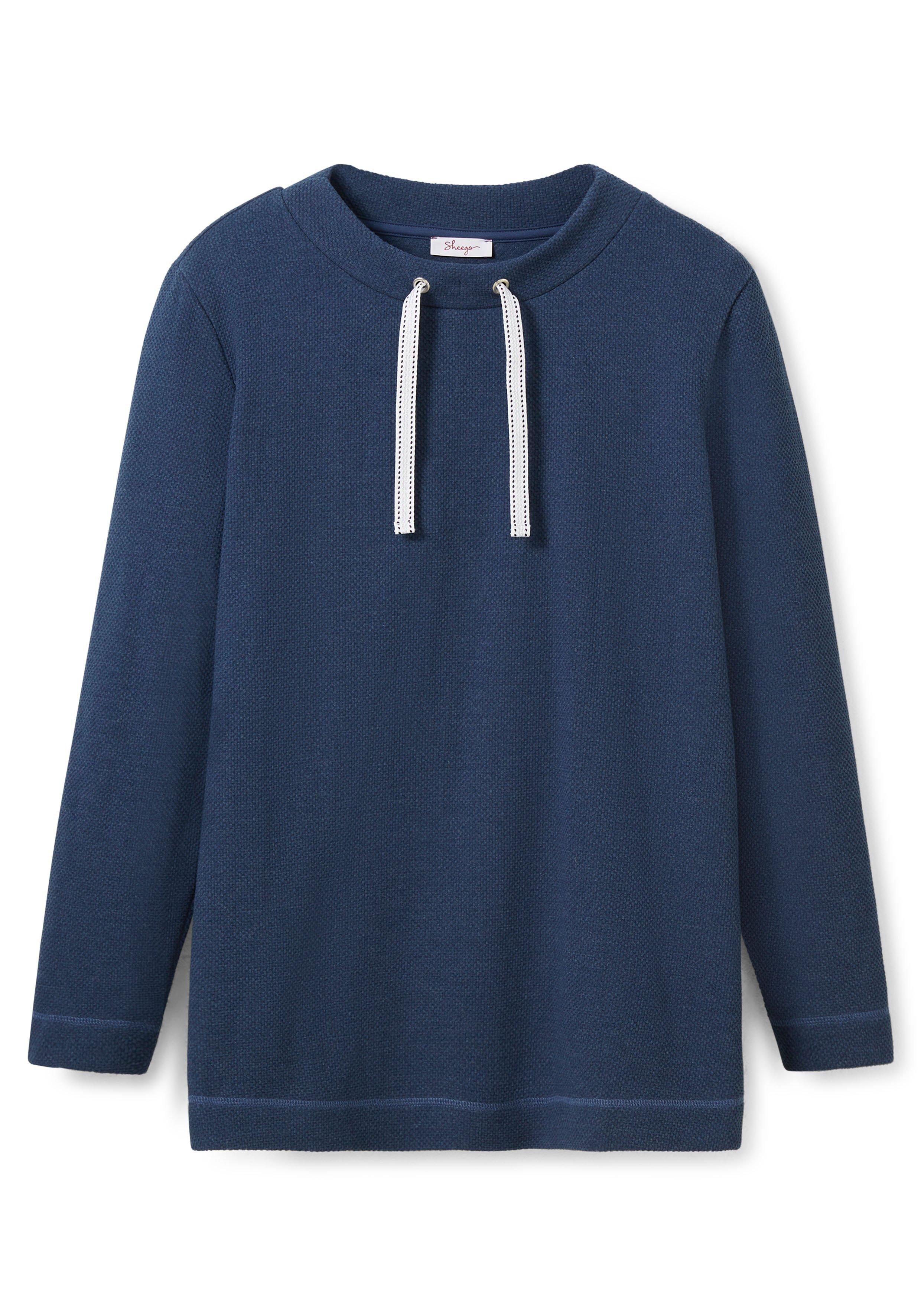 Sweatshirt mit Tunnelzug, aus Waffelpiqué
