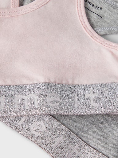 Name It Bustier »NKFSHORT – Bralette im 2er-Set mit Ringerrücken«, 2 Stk. unifarben, casual, körpernah, Baumwolle