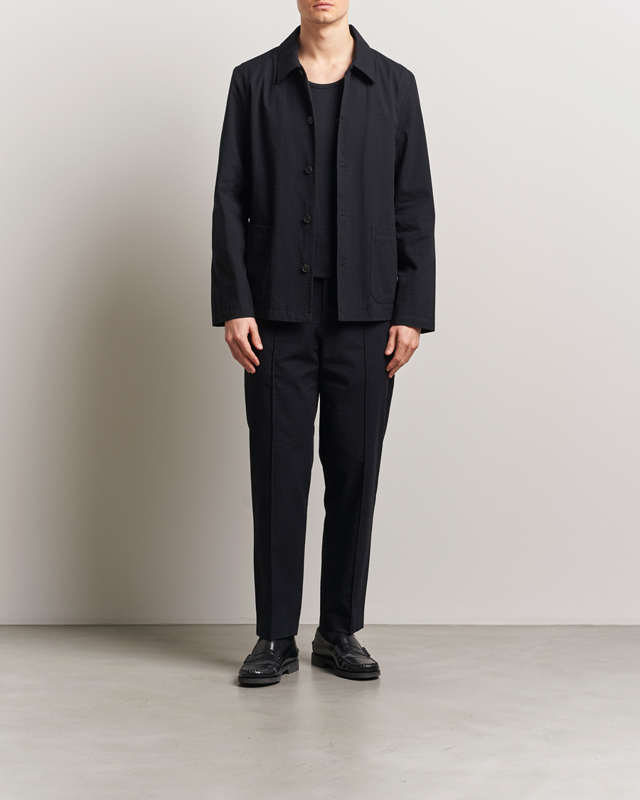 A.P.C. Brest Seersucker Overshirt Black